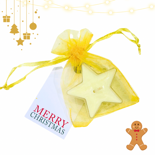Star Tea Light Candle - Gingerbread, Salted Caramel and Vanilla.