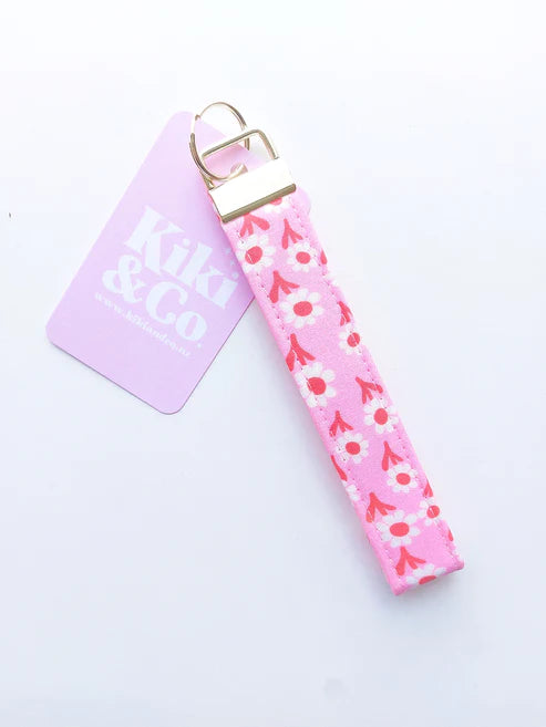 Red and Pink Daisy key Chain