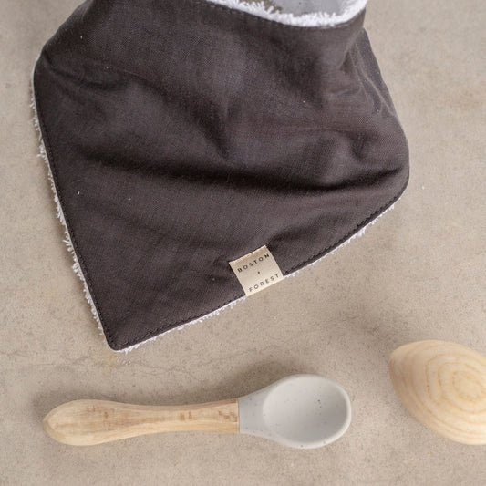 Linen/Toweling Dribble bib - Charcoal