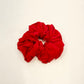 Red Linen Scrunchie