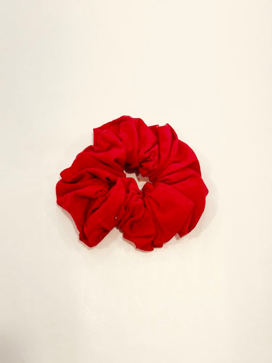 Red Linen Scrunchie