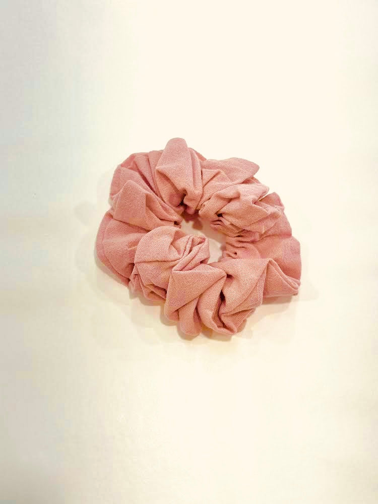 Dusty Pink Linen Scrunchie