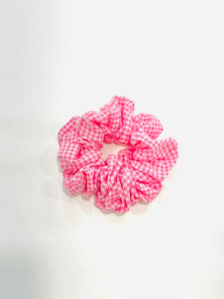 Pink Gingham Scrunchie