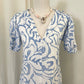 Blue lined sea dress 100% linen