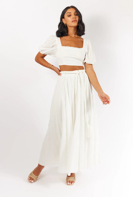 Yara Maxi Skirt - White Spot