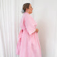 Pink Check Midi Dress