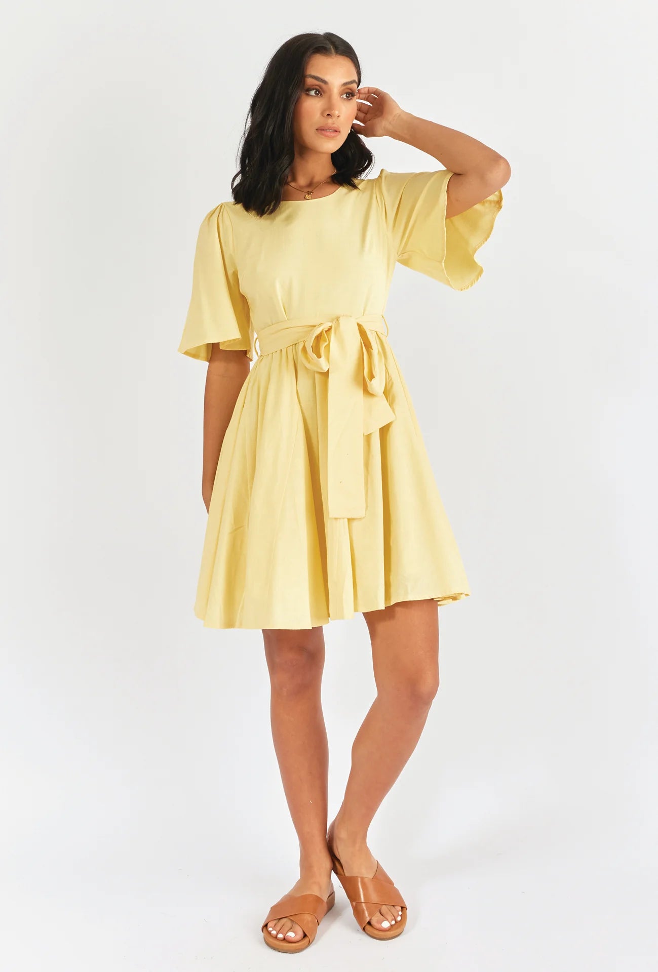 Lined Lemon Dress - Linen/Cotton