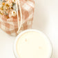Wicker&Co Candle with Linen Bag & Flower Posey - Coconut