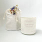 Wicker&Co Candle with Line  Bag & Flower Posey - Citron, Freesia, White Peach.