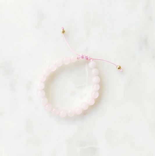 Kids Sliding Knot Love bracelet - Rose Quartz