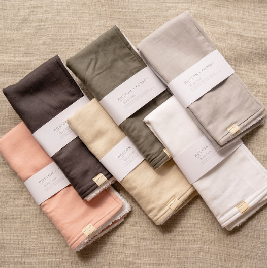 Lux Linen/Toweling Burp Cloth - Oatmeal