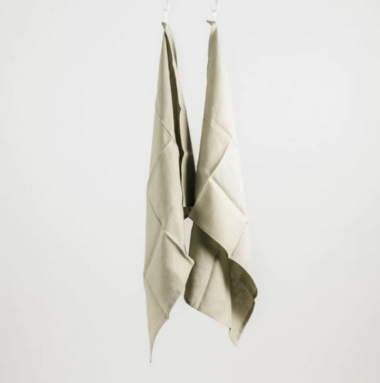 French Linen Tea Towel - Set 2 - Sage
